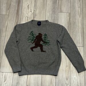 Youth Girls Gray Sasquatch Sweater Size 14/16 Cotton-Rayon Preowned